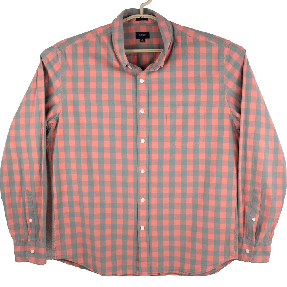 J Crew Classic Shirt Slim Check Gingham Plaid Button Down Mens SIZE XL